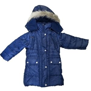 YOKI Girls Puffer Coat Navy Blue Size 3T